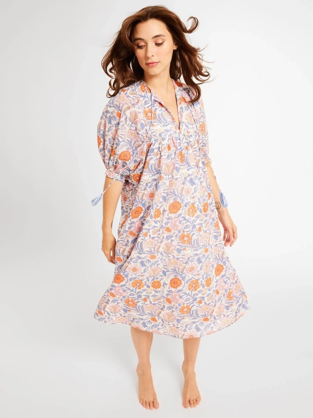 Mille Saffron Midi Dress in Newport Floral Size Small